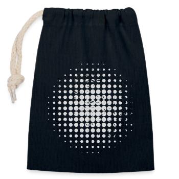 Retro Punkt Design - Verschließbarer Geschenkbeutel aus Baumwolle (14x20cm) - Navy - Vorne