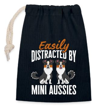 Berger australien miniature - Sac cadeau en coton avec cordon (14 x 20 cm) - bleu marine - Devant
