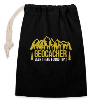 Niedlicher Geocacher Been There Found That - Verschließbarer Geschenkbeutel aus Baumwolle (14x20cm) - Schwarz - Vorne