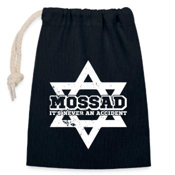 Israël Mossad Étoile de David Armée IFD Moyen-Orient - Sac cadeau en coton avec cordon (14 x 20 cm) - bleu marine - Devant