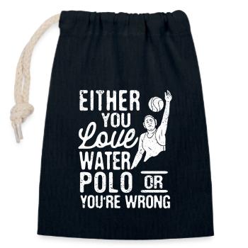Soit vous aimez le water-polo, soit vous vous allongez - Sac cadeau en coton avec cordon (14 x 20 cm) - bleu marine - Devant