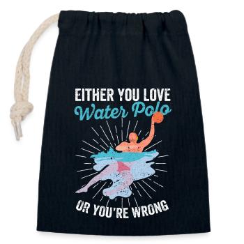 Soit vous aimez le water-polo, soit vous vous allongez - Sac cadeau en coton avec cordon (14 x 20 cm) - bleu marine - Devant
