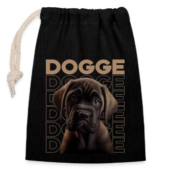 Dogge Doggen Hund Hunde Deutsche Dogge - Verschließbarer Geschenkbeutel aus Baumwolle (14x20cm) - Schwarz - Vorne