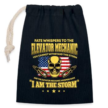 Great elevator fitter saying - Closable cotton gift bag (14x20cm) - navy - Front