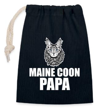 Maine Coon Cat - Closable cotton gift bag (14x20cm) - navy - Front