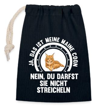 Maine Coon Katze - Verschließbarer Geschenkbeutel aus Baumwolle (14x20cm) - Navy - Vorne