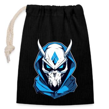 Joueur cool - Sac cadeau en coton avec cordon (14 x 20 cm) - noir - Devant