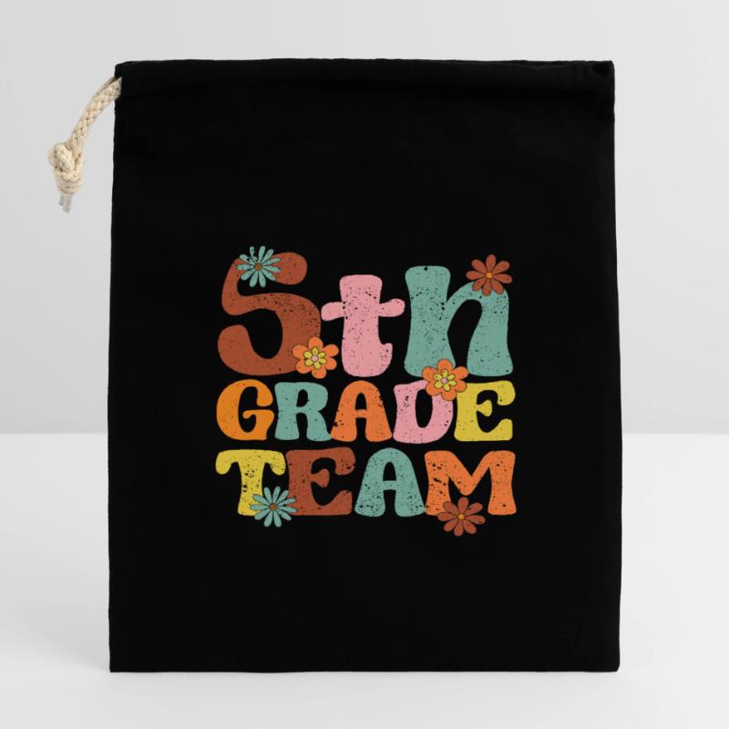 5th Class Team Figth Class Teacher Student Back Closable cotton gift bag (14x20cm)