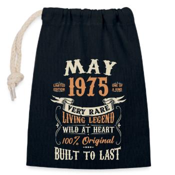 Mai 1975 Geburtstagsgeschenk - Verschließbarer Geschenkbeutel aus Baumwolle (14x20cm) - Navy - Vorne