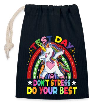 Testing Day Staar Test Day Teacher Student Exam - Closable cotton gift bag (14x20cm) - navy - Front