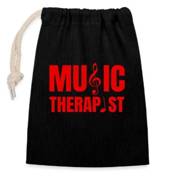 Music Therapist - Closable cotton gift bag (14x20cm) - black - Front
