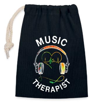 Music Therapist - Closable cotton gift bag (14x20cm) - navy - Front