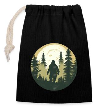 Outdoor Sasquatch Wald Kryptid Geschenk Bigfoot - Verschließbarer Geschenkbeutel aus Baumwolle (14x20cm) - Schwarz - Vorne