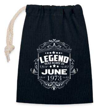 Juni 1973 Geburtstag Legende Sprüche - Verschließbarer Geschenkbeutel aus Baumwolle (14x20cm) - Navy - Vorne