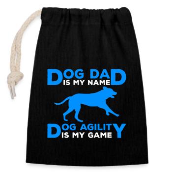 Dog Agility Dad Design Für Hundesport - Closable cotton gift bag (14x20cm) - black - Front