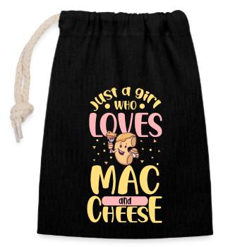 MAC AND CHEESE GIFT: powered by mac & cheese - Closable cotton gift bag (14x20cm) - black - Front