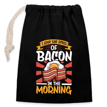 Bacon Lover Funny Bacon Famous Food Keto - Closable cotton gift bag (14x20cm) - black - Front