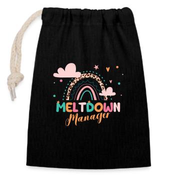 Meltdown Manager After School Daycare Provider - Closable cotton gift bag (14x20cm) - black - Front