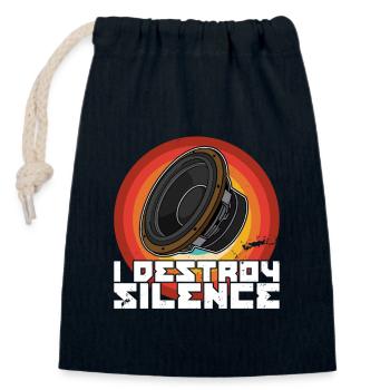 Subwoofer Analog Sound Sound Technician Saying - Closable cotton gift bag (14x20cm) - navy - Front