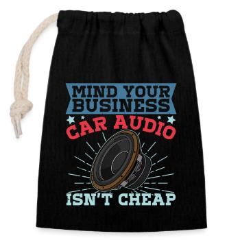 Ingénieur du son Subwoofer Analog Sound - Sac cadeau en coton avec cordon (14 x 20 cm) - noir - Devant