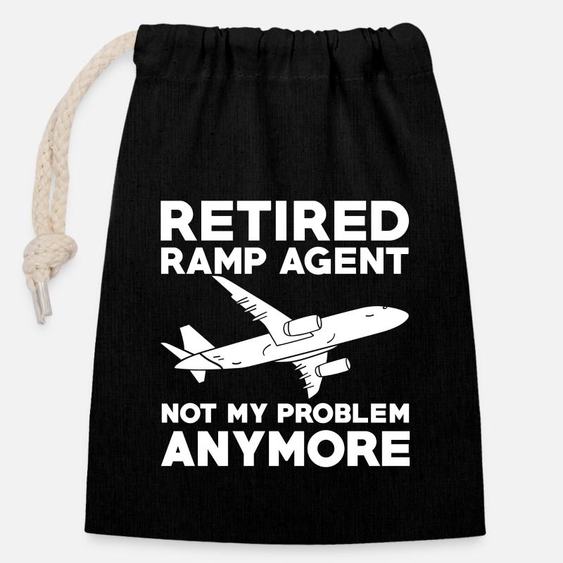 Ramp Agent Im Ruhestand Nicht Mehr Mein Problem - Verschließbarer Geschenkbeutel aus Baumwolle (14x20cm) - Schwarz