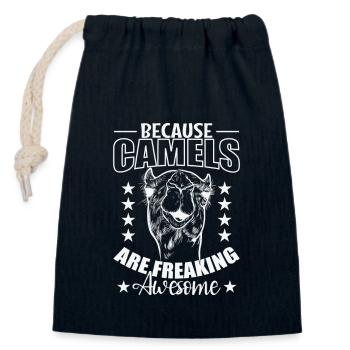 Because Camels are freaking Awesome Höcker - Verschließbarer Geschenkbeutel aus Baumwolle (14x20cm) - Navy - Vorne