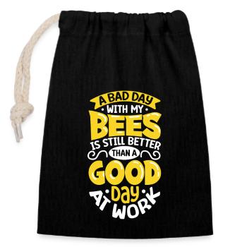Honigbienen-imkerei Imker Honigbienen-bienenhaus - Verschließbarer Geschenkbeutel aus Baumwolle (14x20cm) - Schwarz - Vorne