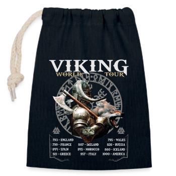 Wikinger-Welttournee - Dänemark Wikingerschiff - Verschließbarer Geschenkbeutel aus Baumwolle (14x20cm) - Navy - Vorne