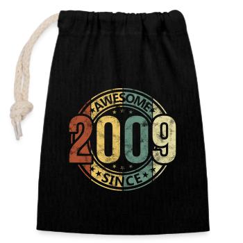 Génial depuis 2009 Retro Vintage Birthday - Sac cadeau en coton avec cordon (14 x 20 cm) - noir - Devant