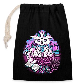 Demons Cat Summoning Cute Cat Devil - Closable cotton gift bag (14x20cm) - black - Front