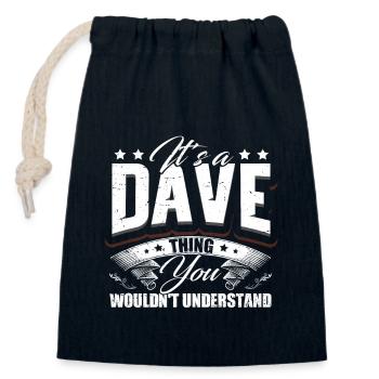 It's A Dave Thing - Closable cotton gift bag (14x20cm) - navy - Front