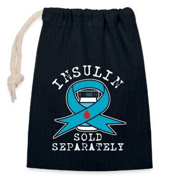 Insulin Sold Separately - Verschließbarer Geschenkbeutel aus Baumwolle (14x20cm) - Navy - Vorne