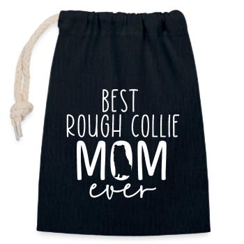 Longhair Collie Rough Collie Dog - Closable cotton gift bag (14x20cm) - navy - Front