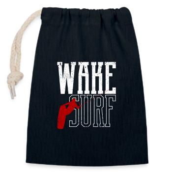 Wake Surf Wakesurf Bateau Lake Board Planche de surf - Sac cadeau en coton avec cordon (14 x 20 cm) - bleu marine - Devant