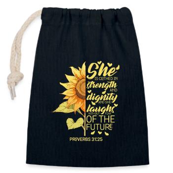 Christliche Bibel Vers Sonnenblume Liebhaber Religiös - Verschließbarer Geschenkbeutel aus Baumwolle (14x20cm) - Navy - Vorne