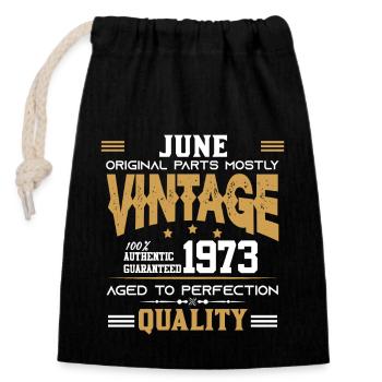 Vintage Aged To Perfection June 1973 - Closable cotton gift bag (14x20cm) - black - Front