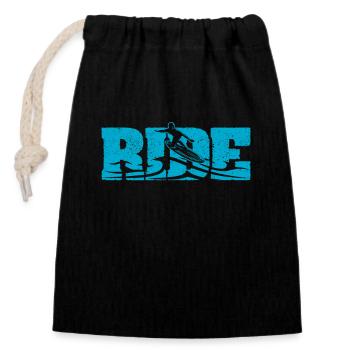 Ride Wakesurf Surfen Surfer Wake Surf Wasser Wake - Verschließbarer Geschenkbeutel aus Baumwolle (14x20cm) - Schwarz - Vorne