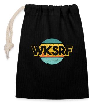 WKSRF Wakesurf Wake Surf Surfing Retro Boat Surfing - Sac cadeau en coton avec cordon (14 x 20 cm) - noir - Devant