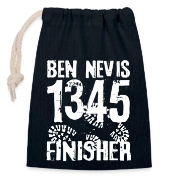 Ben Nevis Mountain Munro Ensachage des Highlands d’Écosse - Sac cadeau en coton avec cordon (14 x 20 cm) - bleu marine - Devant