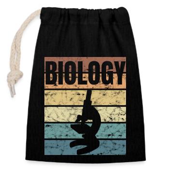 Biologie Biologin Biologe Mikroskop - Verschließbarer Geschenkbeutel aus Baumwolle (14x20cm) - Schwarz - Vorne