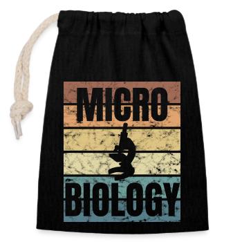 Microbiology Microscope Bio Research Body Organ - Closable cotton gift bag (14x20cm) - black - Front