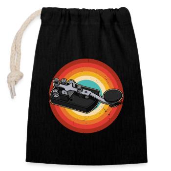 Radio Radio Mortar Morse Radio Physics - Closable cotton gift bag (14x20cm) - black - Front