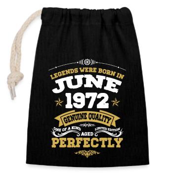 Vintage Aged To Perfection June 1972 - Closable cotton gift bag (14x20cm) - black - Front