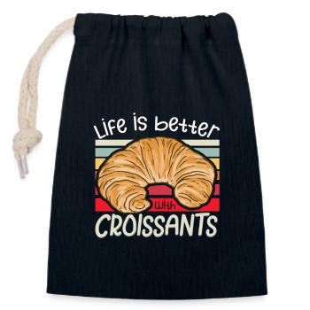 Croissant French Food french cuisine baker baking - Verschließbarer Geschenkbeutel aus Baumwolle (14x20cm) - Navy - Vorne