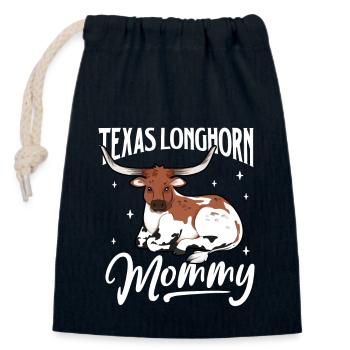 Texas Longhorn Mommy - Texas Longhorn Beef - Closable cotton gift bag (14x20cm) - navy - Front