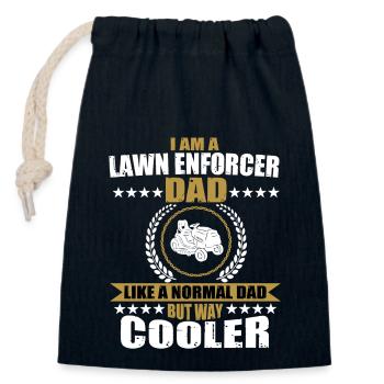 Lawn Enforcement Dad Gardening Father's Day - Closable cotton gift bag (14x20cm) - navy - Front