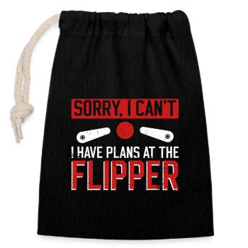 Spiel-flipping-maschinen-design Für - Sac cadeau en coton avec cordon (14 x 20 cm) - noir - Devant