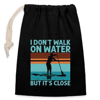 Je ne marche pas sur l’eau mais c’est proche Stand Up Padd - Sac cadeau en coton avec cordon (14 x 20 cm) - noir - Devant