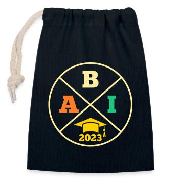 Abiturienten Abschluss 2023 Abitur - Verschließbarer Geschenkbeutel aus Baumwolle (14x20cm) - Navy - Vorne