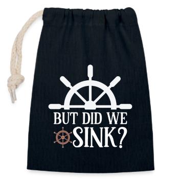 Boating Dad Boat Captain Pontoon Sailor Cruising - Closable cotton gift bag (14x20cm) - navy - Front